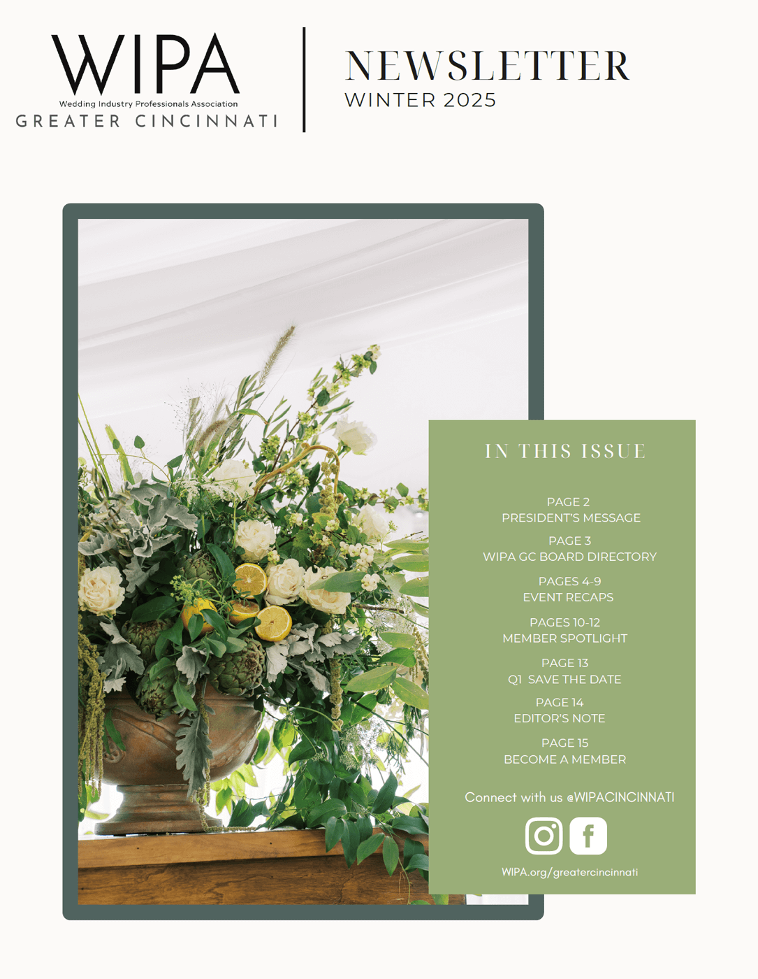 WIPA Greater Cincinnati Winter Newsletter WIPA Greater Cincinnati Winter Newsletter